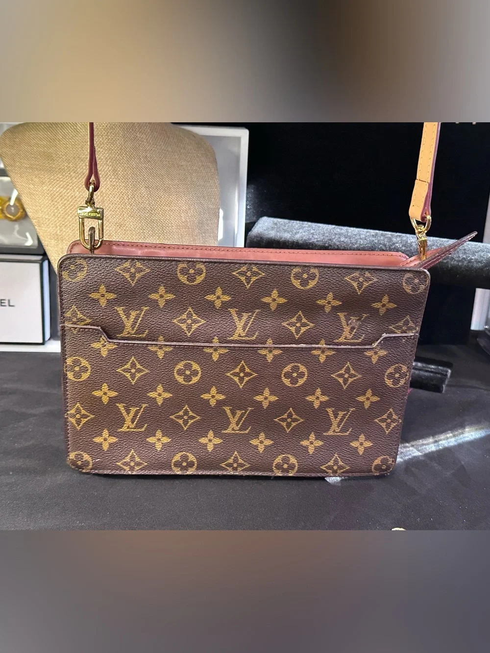 Auth LOUIS VUITTON Pochette Homme M51795 Monogram Clutch/Crossbody Bag